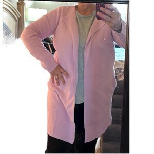 J. Crew Juliette Pretty Pink Collarless Sweater Blazer Cardigan M. Classic Style